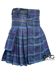Scottish Men's Spirit of Scotland Leather strap kilt Highland Utility kilt