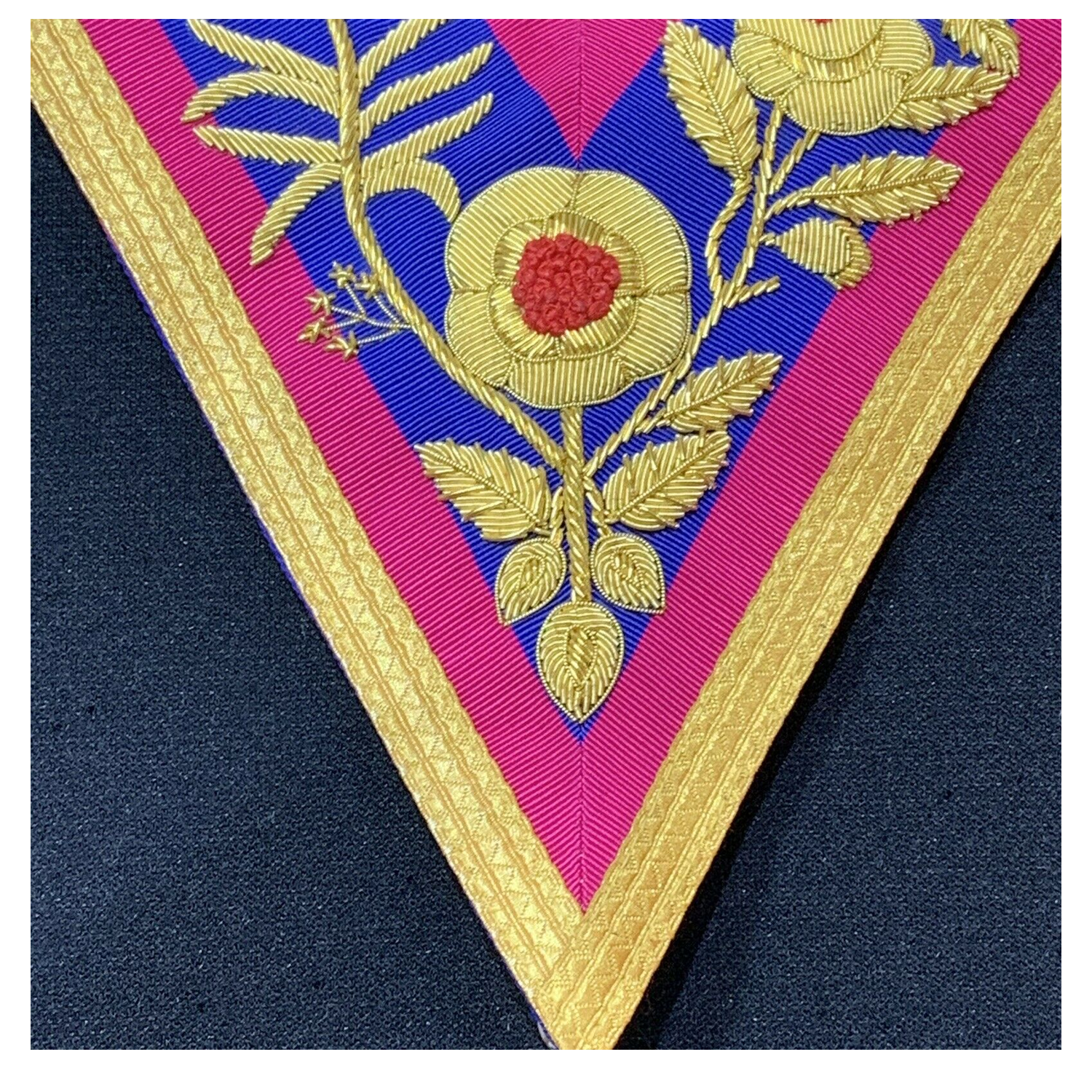 Mark Grand Rank Full Dress Collar Hand Embroidered Masonic Collar Bullion Collar