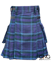 Scottish Men's Spirit of Scotland Leather strap kilt Highland Utility kilt