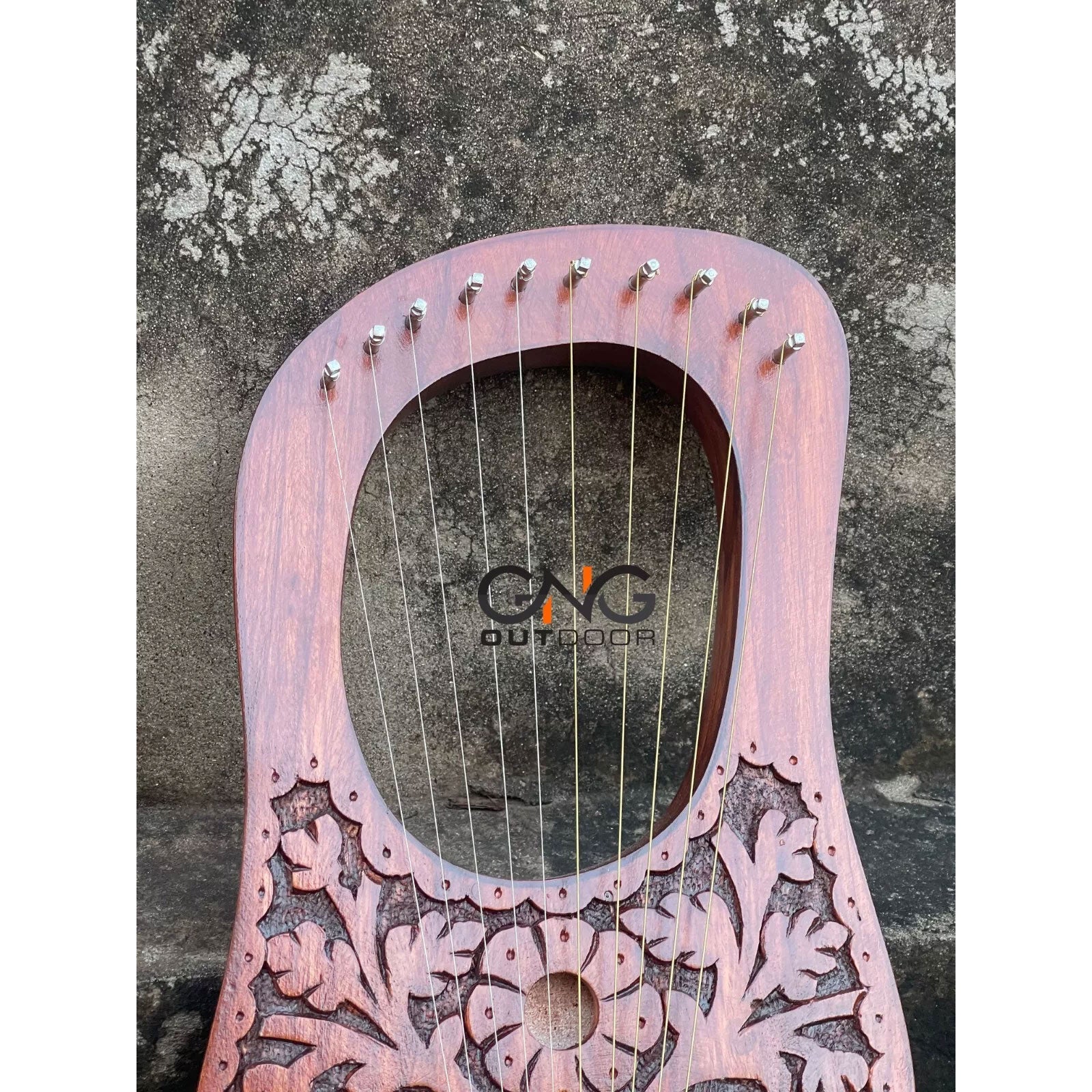 Rosewood Flower Lyre 10 Strings Harp Lyre Design Premium Quality Lyre
