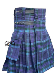 Scottish Men's Spirit of Scotland Leather strap kilt Highland Utility kilt