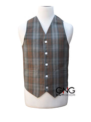 Men's Wedding Black Watch Weather Tartan Vest 5 Button Scottish Kilt Waistcoat