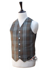 Men's Wedding Black Watch Weather Tartan Vest 5 Button Scottish Kilt Waistcoat