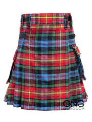 Scottish Men's LGBT Leather strap kilt Highland Utility kilt Size 28" to 62"