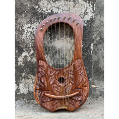 Rosewood Flower Lyre 10 Strings Harp Lyre Design Premium Quality Lyre
