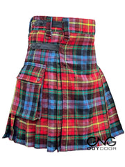 Scottish Men's LGBT Leather strap kilt Highland Utility kilt Size 28" to 62"
