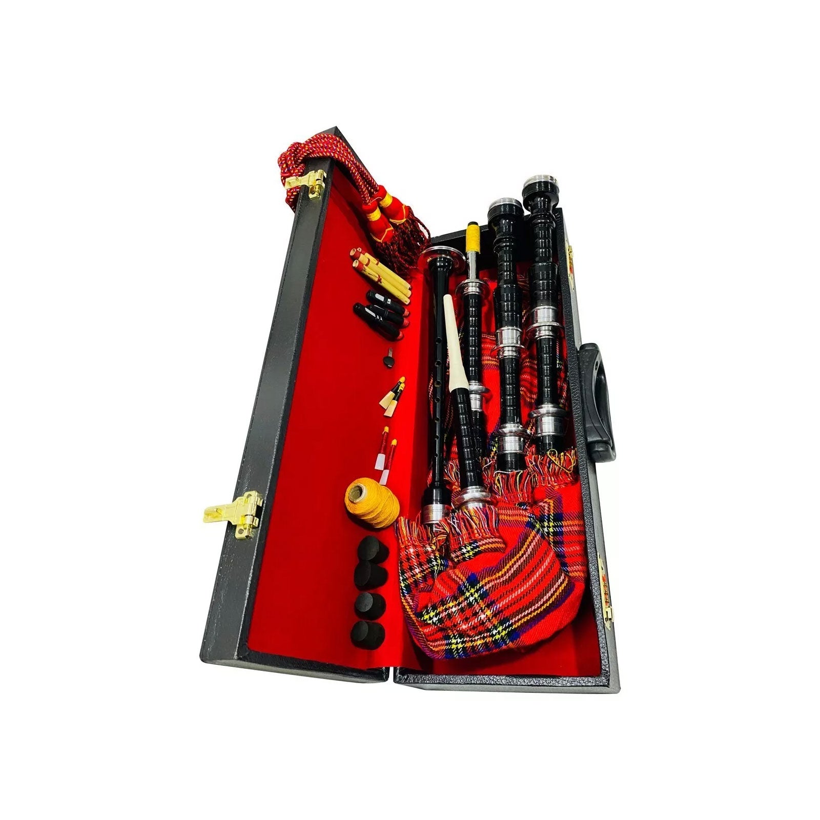 Royal Stewart Bagpipe Practice Chanter Scottish Silver Mouth with Hard Case