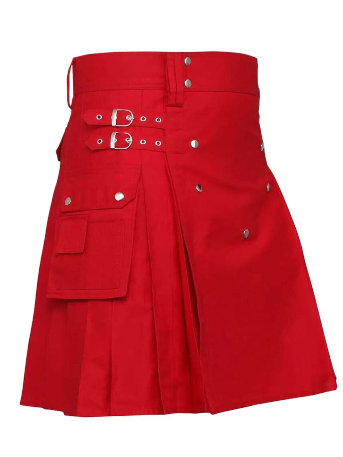 Men's Scottish Red Utility kilt is made of Cotton