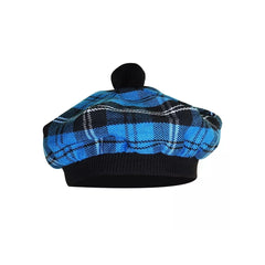 Men's Ramsey Blue TAM o' SHANTER Hat Bonnet Beret Balmorals Tartan Tammy Hat