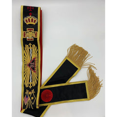 Masonic Scottish Rite 32nd 32 Degree Rose Croix Shoulder Sash 32 Degree Scottish Rite Hand Embroidered Bullion And Wire Sash