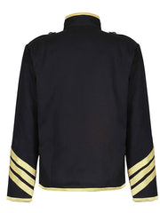 Men's Black and Gold Braided Hussar Wool Military uniform jacket Handmade Jacket