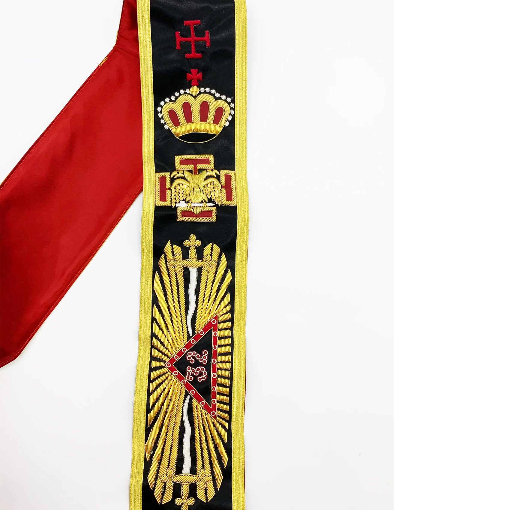 Masonic Scottish Rite 32nd 32 Degree Rose Croix Shoulder Sash 32 Degree Scottish Rite Hand Embroidered Bullion And Wire Sash