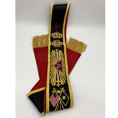 Masonic Scottish Rite 32nd 32 Degree Rose Croix Shoulder Sash 32 Degree Scottish Rite Hand Embroidered Bullion And Wire Sash