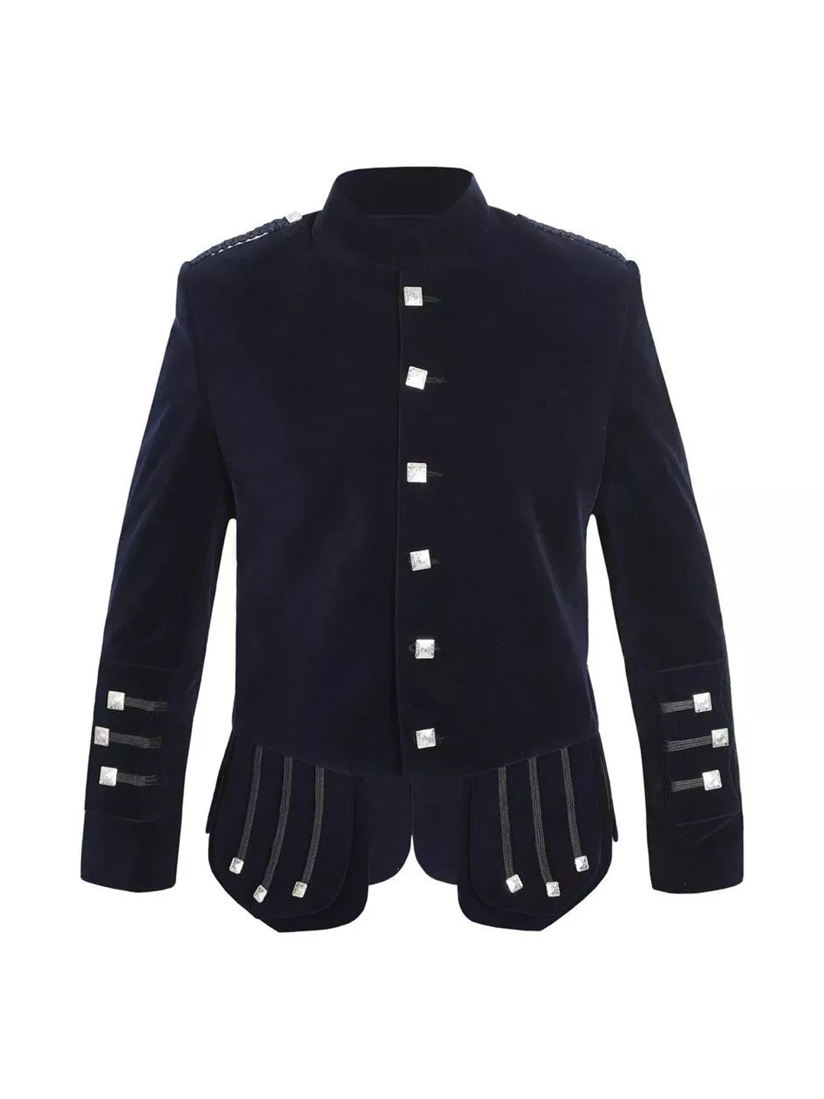 Black Kenmore Scottish Velvet Kilt Jacket Waistcoat Men's Wedding Jacket