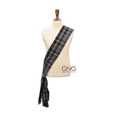 Ladies Hamilton Grey Tartan Sash for Women Size 90" x 12" Handmade Tartan Scarf
