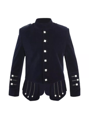 Black Kenmore Scottish Velvet Kilt Jacket Waistcoat Men's Wedding Jacket