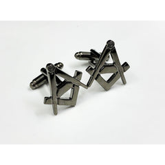 Masonic Freemason Cufflinks Lodge Gift Square Compass Black Enamel Cufflinks