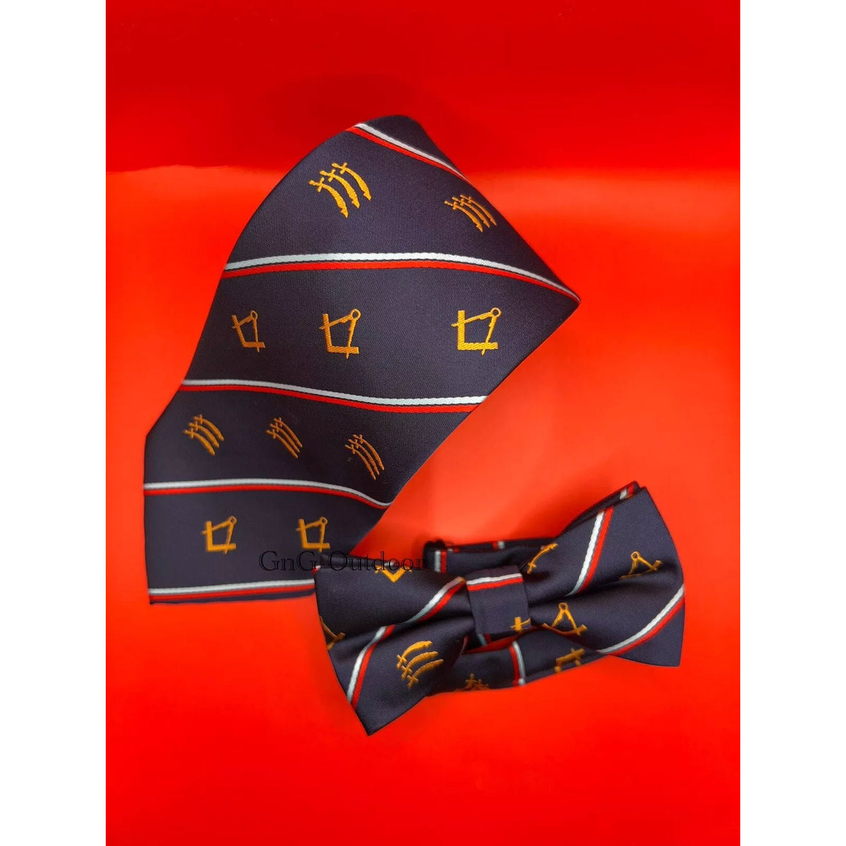 Essex Provincial Craft Tie Set Masonic Regalia Essex Lodge Neck Tie Bow Tie Set