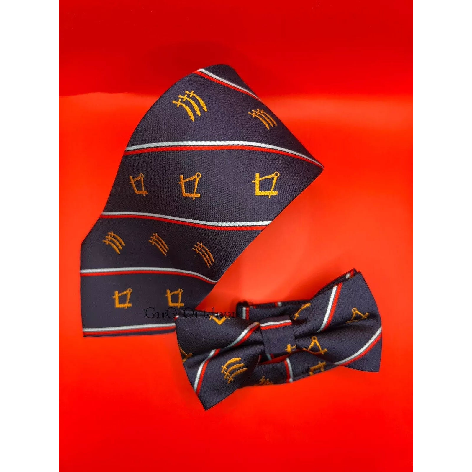 Essex Provincial Craft Tie Set Masonic Regalia Essex Lodge Neck Tie Bow Tie Set