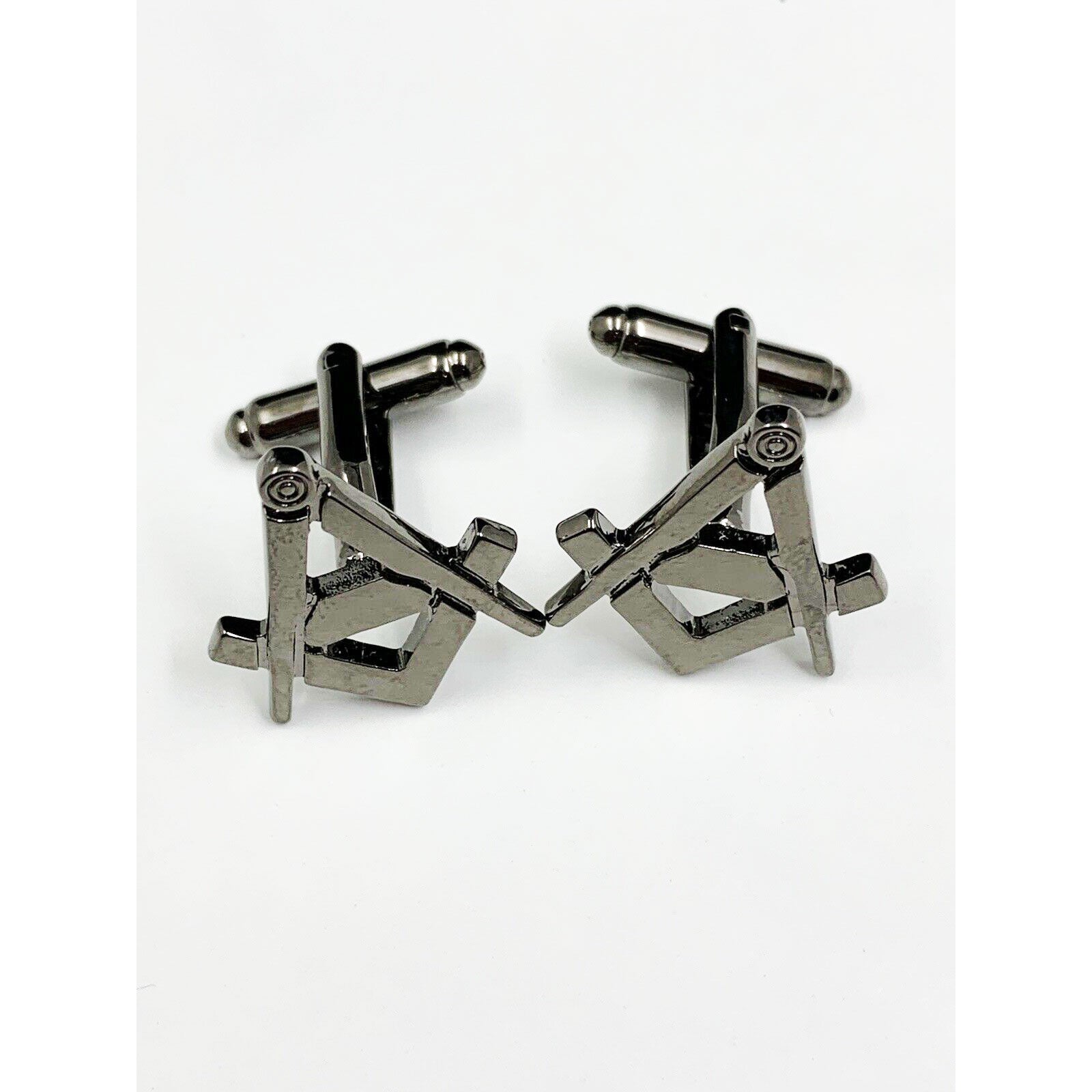 Masonic Freemason Cufflinks Lodge Gift Square Compass Black Enamel Cufflinks