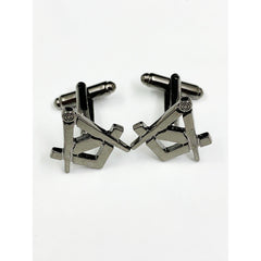 Masonic Freemason Cufflinks Lodge Gift Square Compass Black Enamel Cufflinks