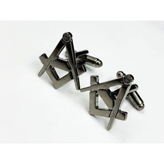 Masonic Freemason Cufflinks Lodge Gift Square Compass Black Enamel Cufflinks