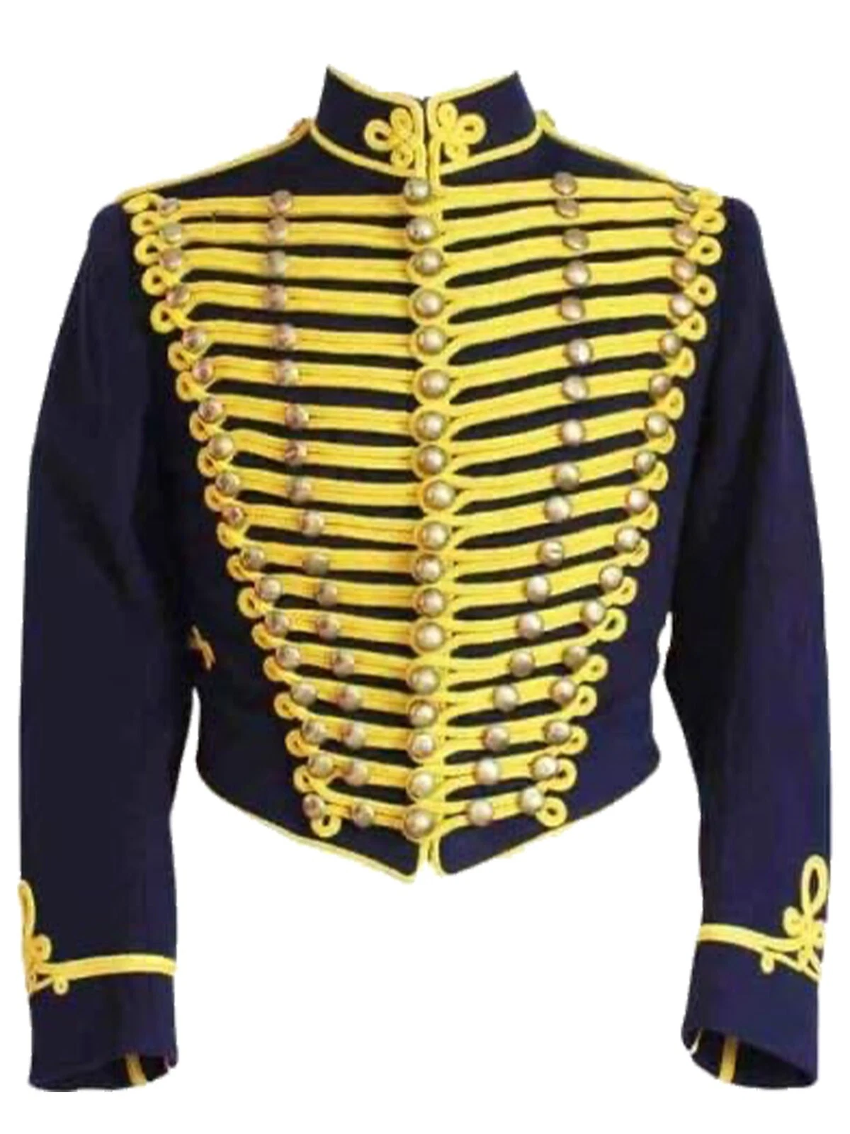 Navy Blue Hussar Wool Military uniform jacket Handmade Scottish Tunic Jacket