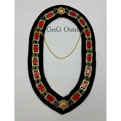 Knights Templar Grand Master Metal Chain Collar Made On Black Velvet Lining