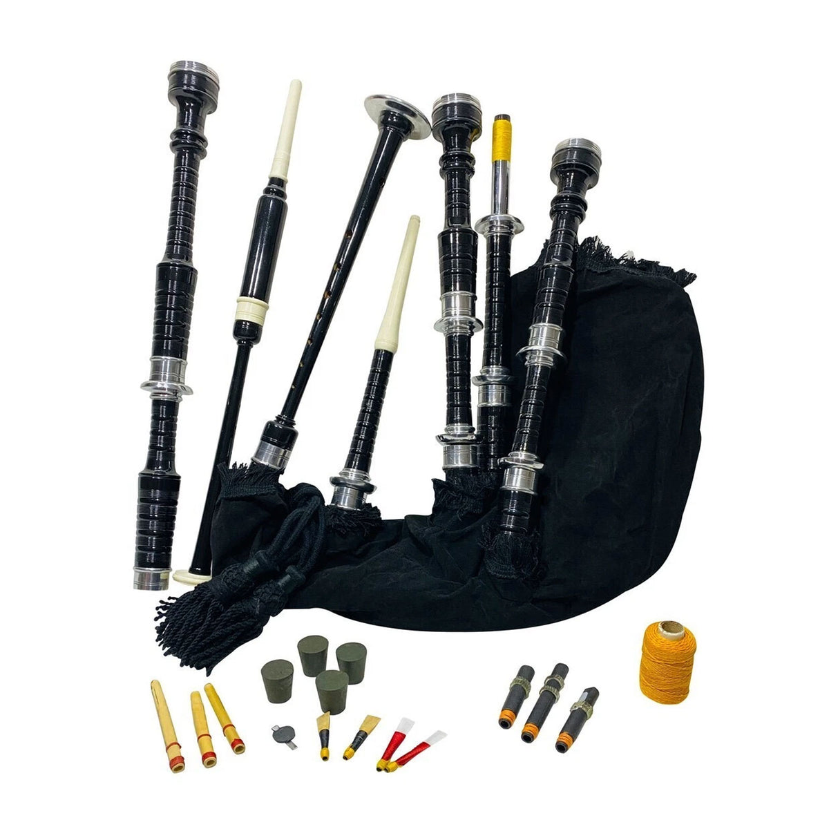Pride of Scotland Bagpipe Practice Chanter Scottish Silver Mouth with Hard Case