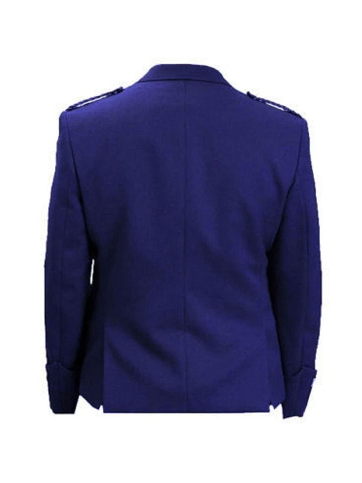 Men's Scottish Royal Blue Argyle Style Wool Jacket 5 Button Vest Jacket