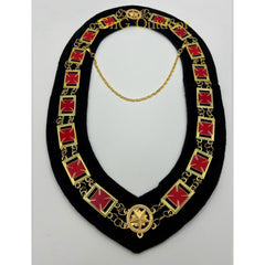 Knights Templar Grand Master Metal Chain Collar Made On Black Velvet Lining