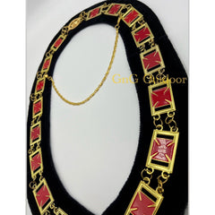 Knights Templar Grand Master Metal Chain Collar Made On Black Velvet Lining