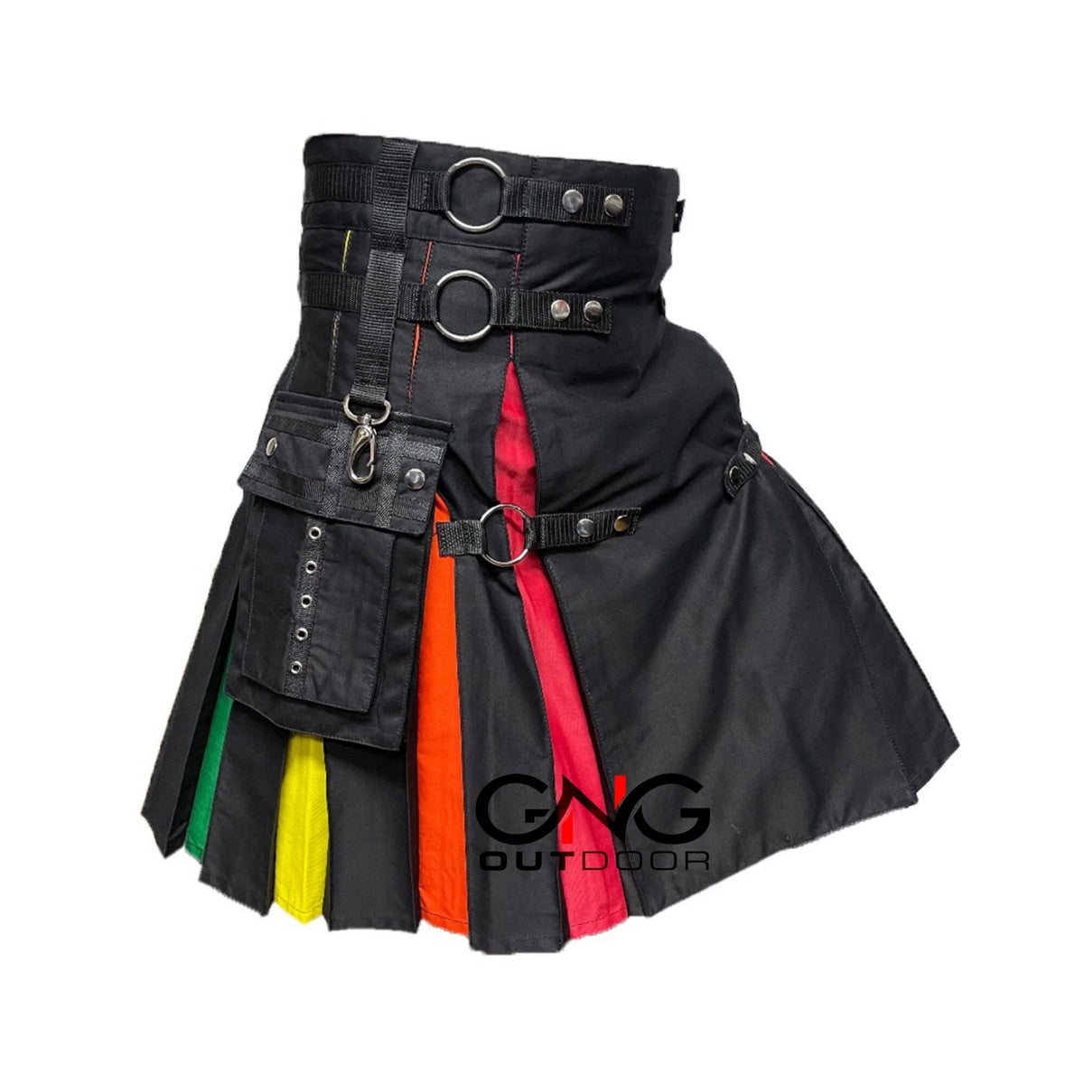 Men's Rainbow Nylon Straps Hybrid Pride Kilt Custom Size LGBT Kilt