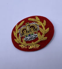 WO2 Crown And Wreath Red Mess Dress Badge WO2 Hand Embroidered Gold Crown On Red
