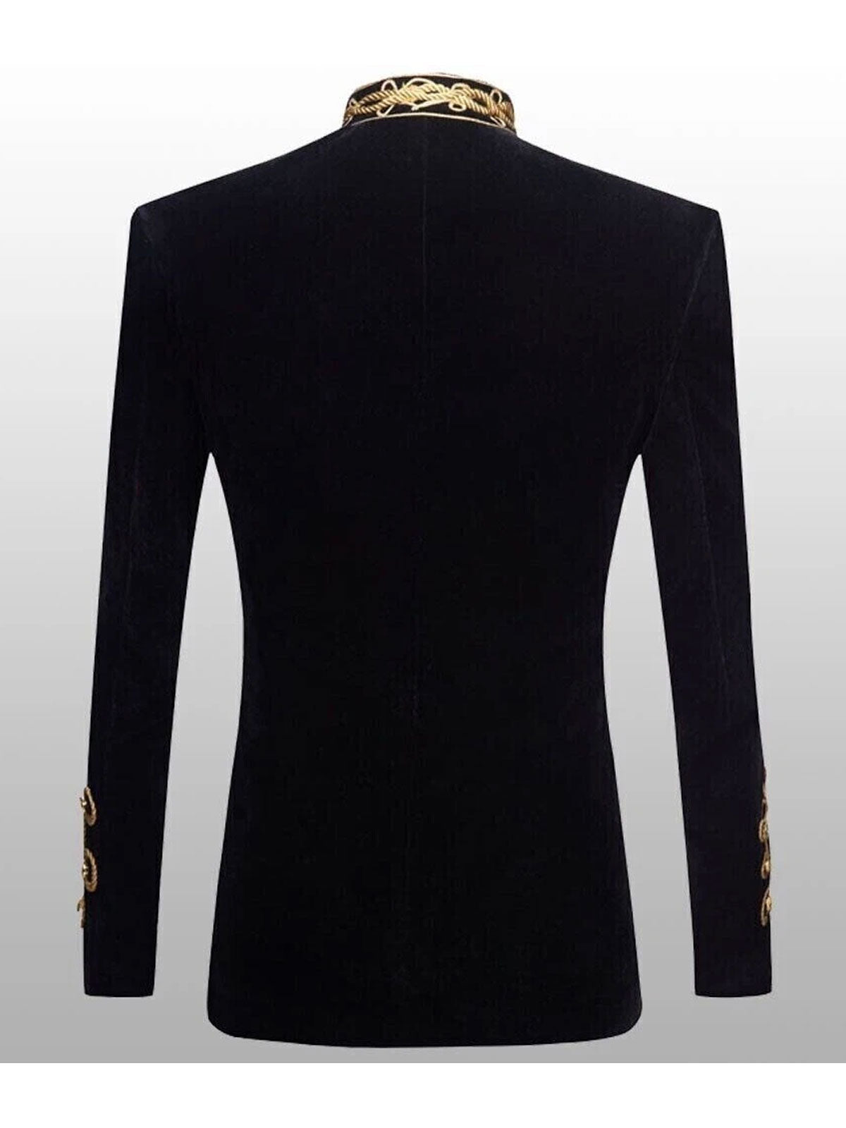 Men's Braided Hussar Velvet Jacket Military Gold Braided Jacket