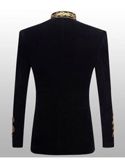 Men's Braided Hussar Velvet Jacket Military Gold Braided Jacket