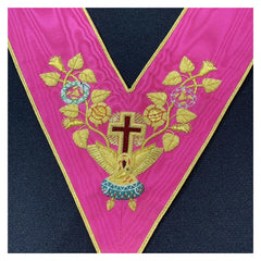 Masonic Collar – 18th Degree Rose Croix – Hand Embroidered Collar
