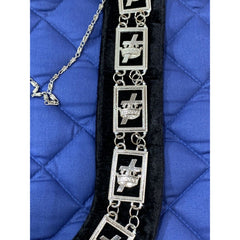 Masonic Regalia Knights Templar Metal Chain Collar SILVER On Black Velvet