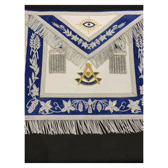 Hand Embroidered Masonic Past Master Apron On Royal Blue Velvet