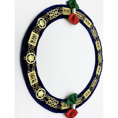 Masonic Regalia Regular Grand Lodge Of Italy Chain Collar Gold On Blue Velvet