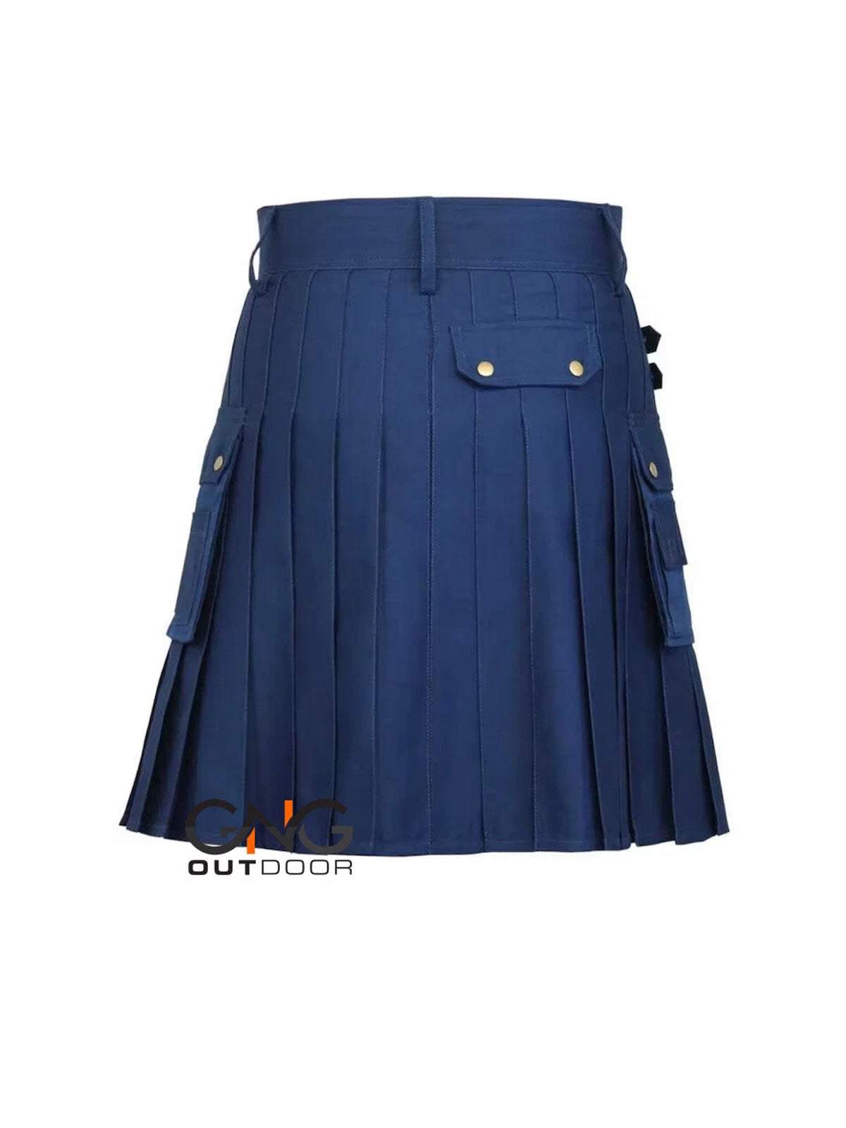 Men’s Handmade Scottish Navy Blue Cotton Utility kilt for Men 28" to 62"