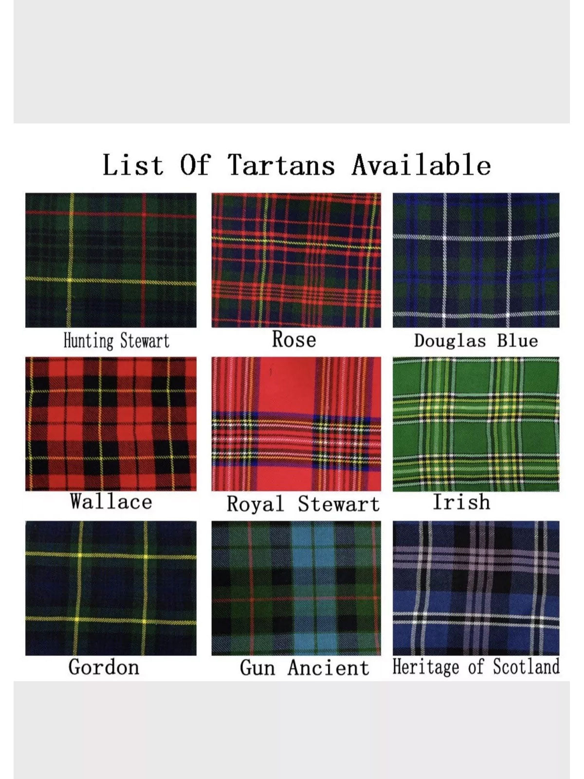 Men's Scottish Tartan Utility is kilt is made of acrylic Wool in 50+ Tartan