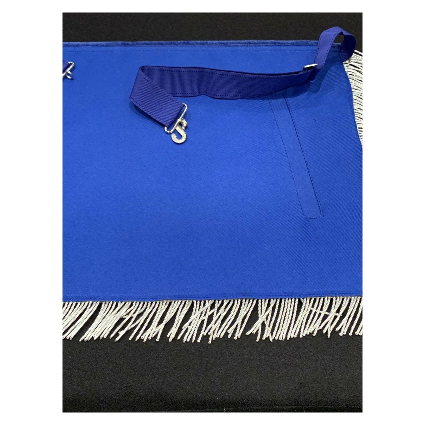 Hand Embroidered Masonic Past Master Apron On Royal Blue Velvet