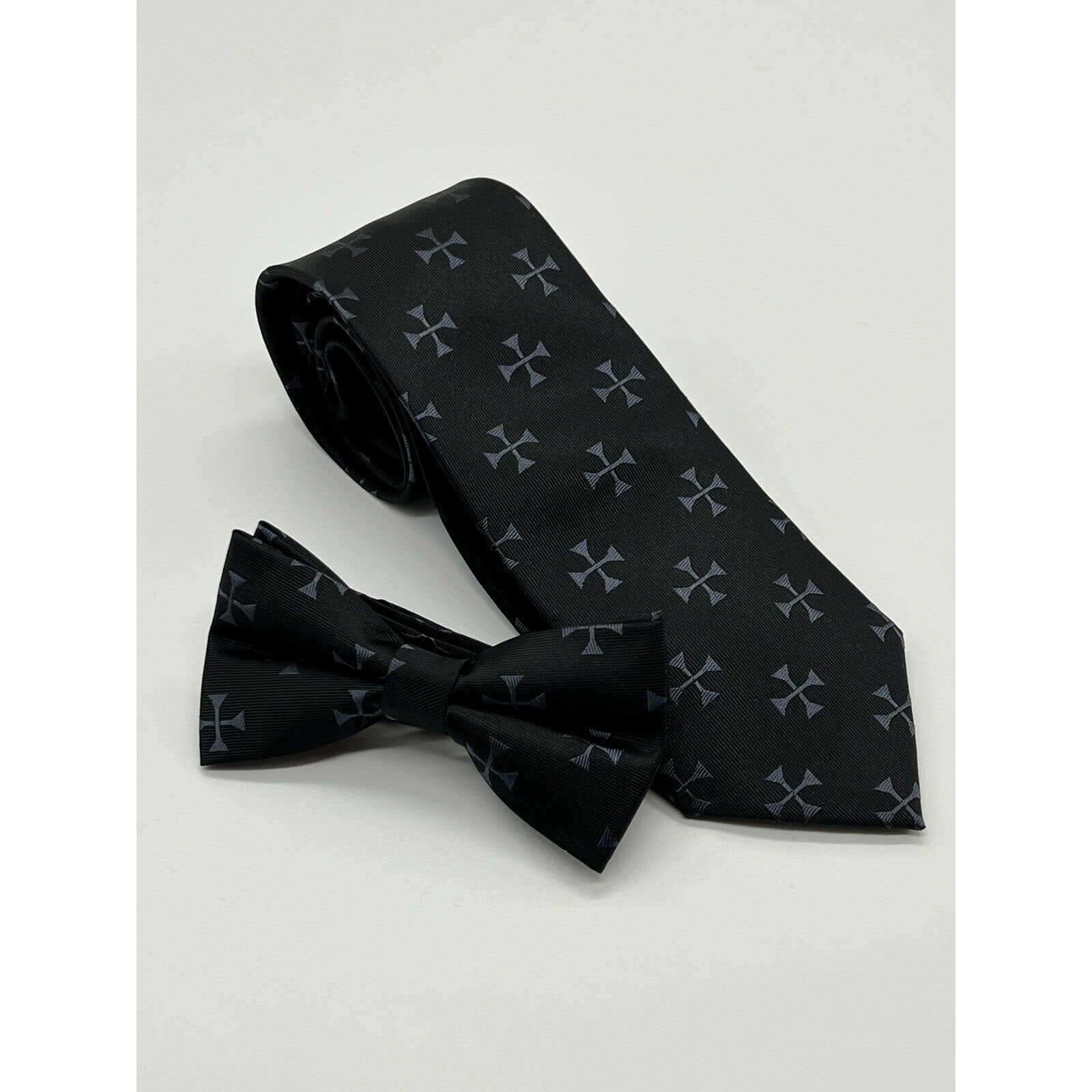 Masonic Knights Templar Tie And Bow Tie Set Handmade KT Masonic Regalia Tie Bow Set