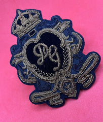 Vintage Style Hand Embroidered Rustic Bullion And Wire Blazer Badge Jacket Patch