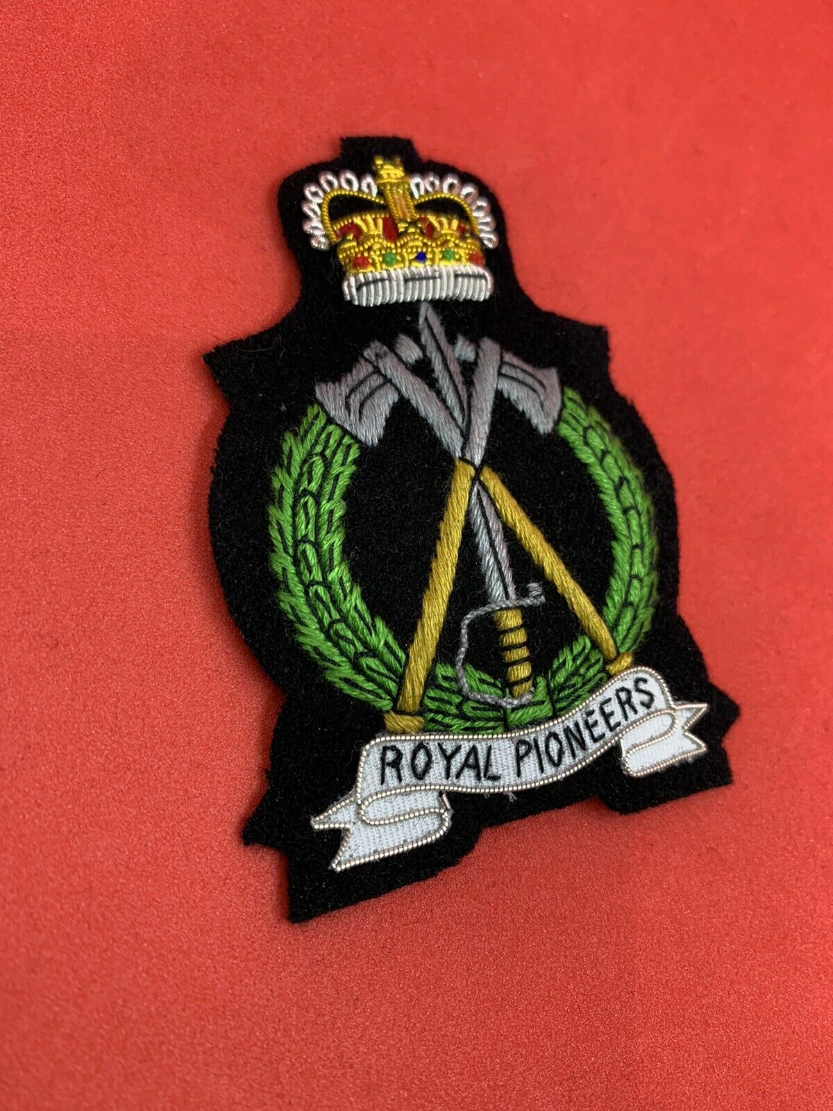 Royal Pioneer Corps Badge Royal Pioneer Corps Embroidered Bullion And Wire Badge