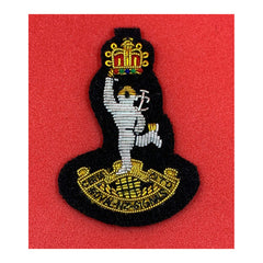 Royal NZ Signals Corps Cap Badge Hand Embroidered Bullion And Wire Cap Badge