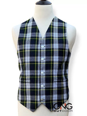 Men's Wedding Dress Gordon Tartan Vest 5 Button Scottish Kilt Waistcoat