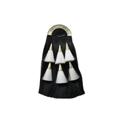 Scottish Black Horse Hair Sporran 6 White Tassels Bagpipe Kilt Sporran