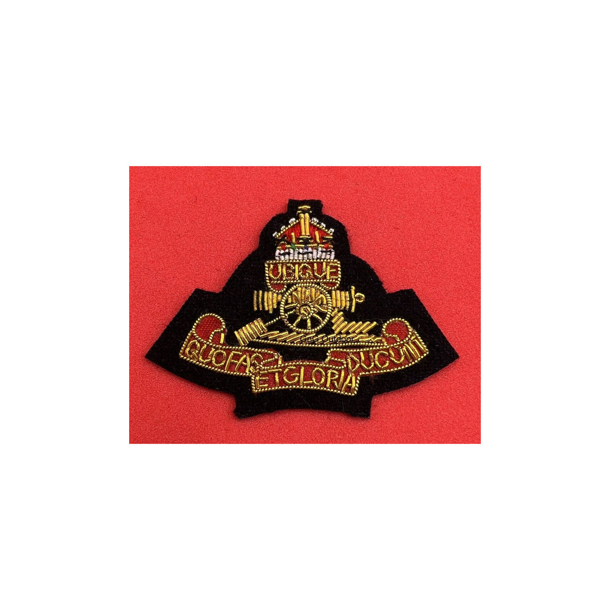 King’s Crown Royal Artillery Officers Beret Badge RA Hand Embroidered Cap Badge